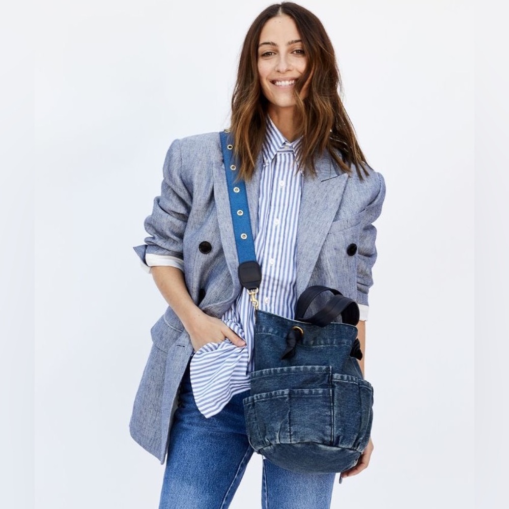 Clare V Marine washed denim tote